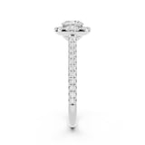 WOS Platinum 0.50cttw Diamond Cushion Cut Halo Engagement Ring  - Ring Size 5.5