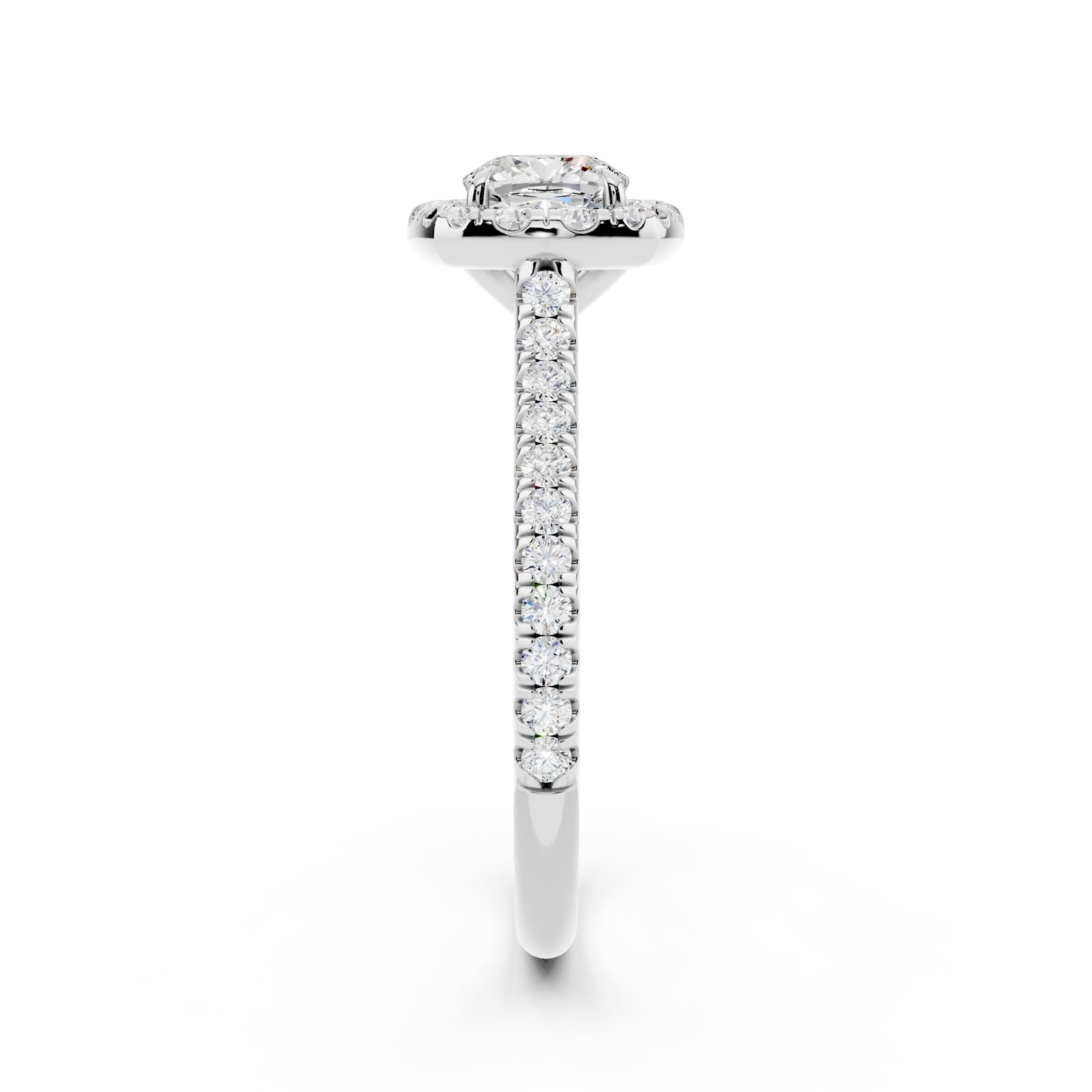 WOS Platinum 0.50cttw Diamond Cushion Cut Halo Engagement Ring  - Ring Size 5.5