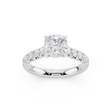 WOS Platinum 1.00cttw Diamond Cushion Cut Engagement Ring