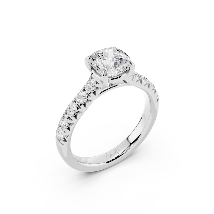 WOS Platinum 1.00cttw Diamond Cushion Cut Engagement Ring
