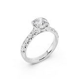 WOS Platinum 1.00cttw Diamond Cushion Cut Engagement Ring