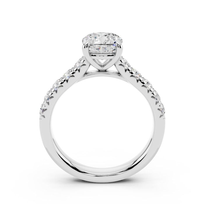 WOS Platinum 1.00cttw Diamond Cushion Cut Engagement Ring