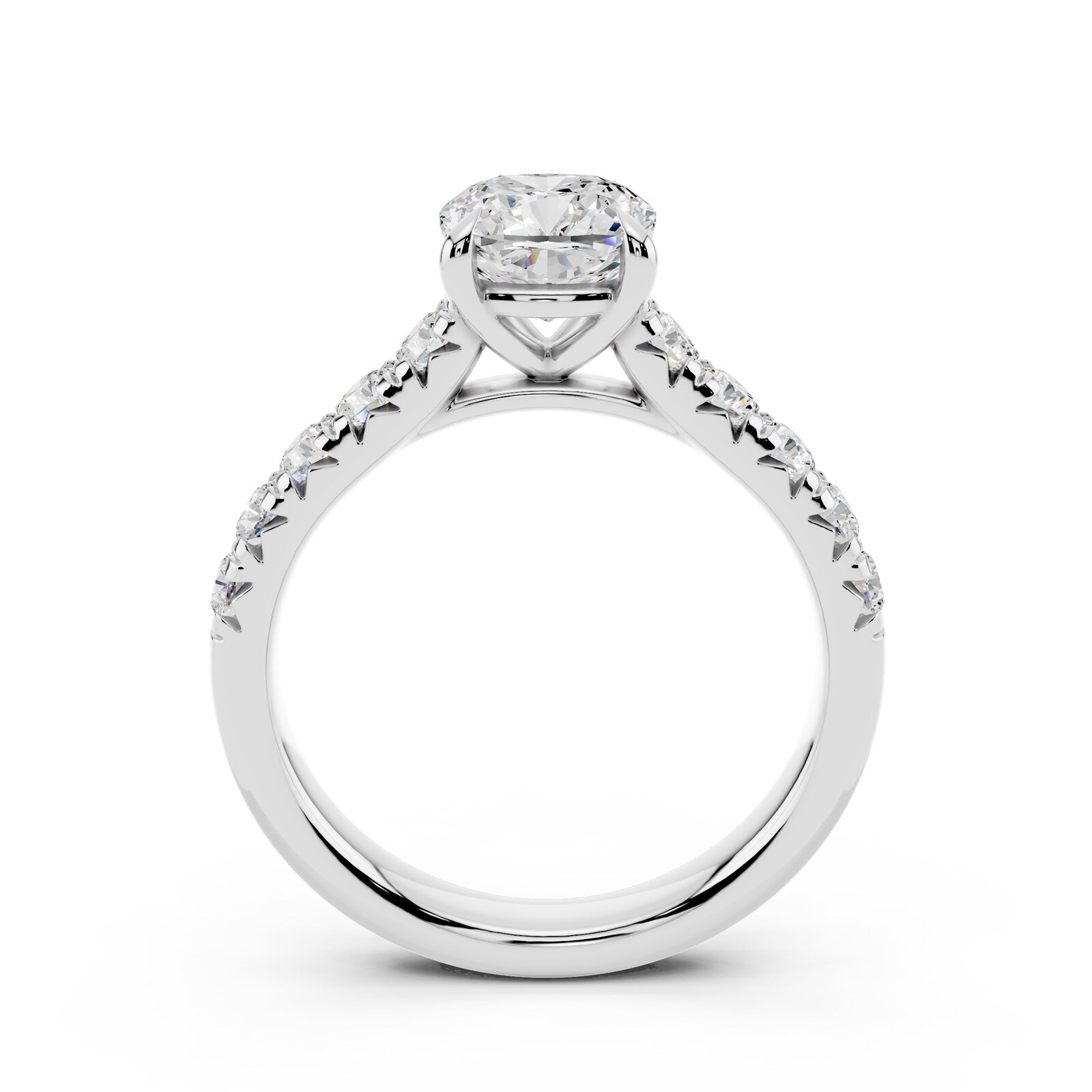WOS Platinum 1.00cttw Diamond Cushion Cut Engagement Ring