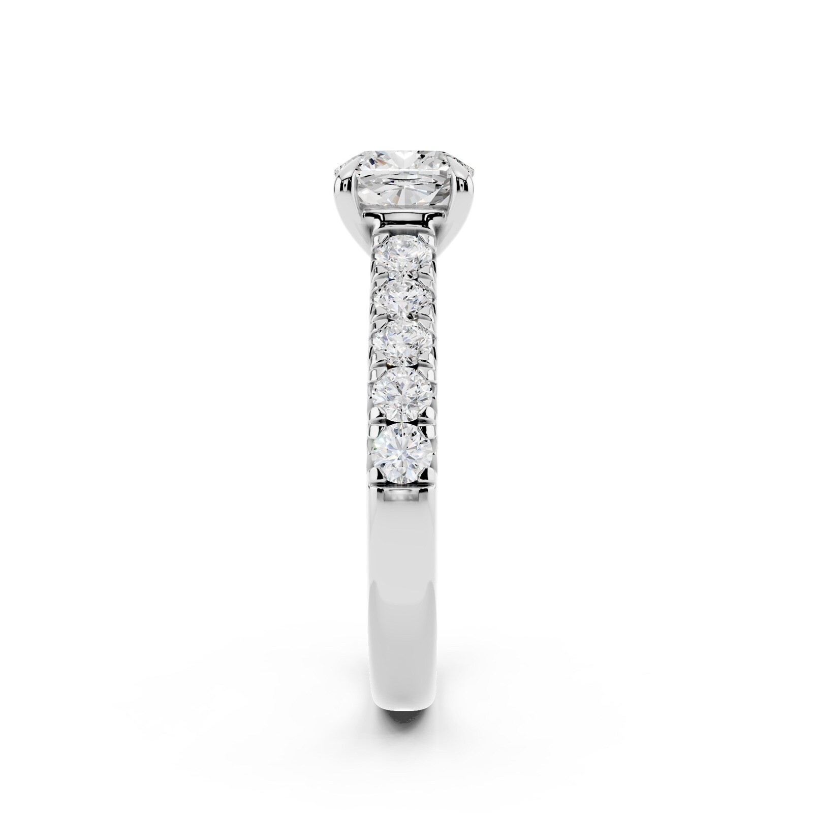 WOS Platinum 1.00cttw Diamond Cushion Cut Engagement Ring