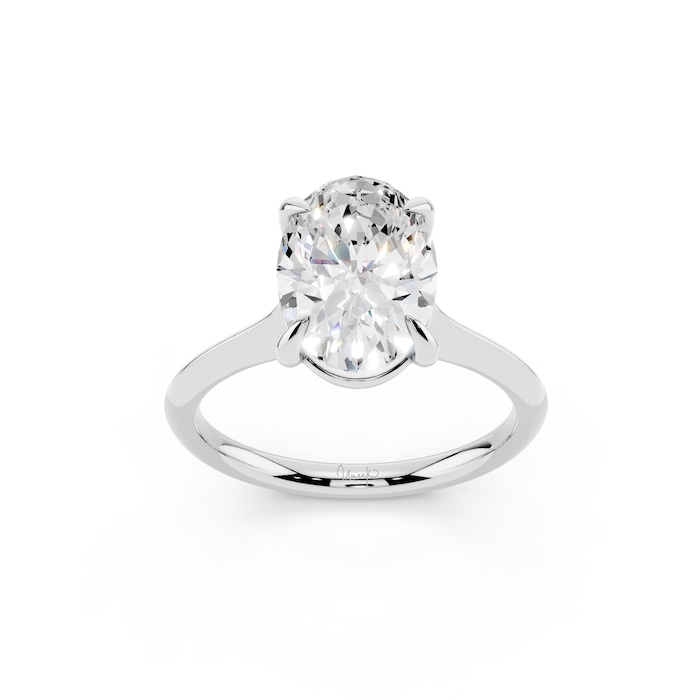 WOS Platinum 2.00cttw Diamond Oval Cut Solitaire Engagement Ring