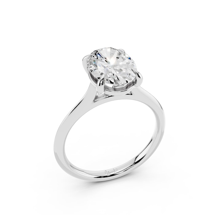 WOS Platinum 2.00cttw Diamond Oval Cut Solitaire Engagement Ring