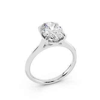 WOS Platinum 2.00cttw Diamond Oval Cut Solitaire Engagement Ring