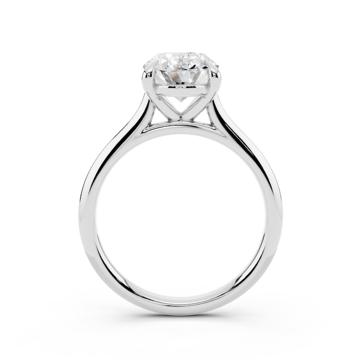 WOS Platinum 2.00cttw Diamond Oval Cut Solitaire Engagement Ring