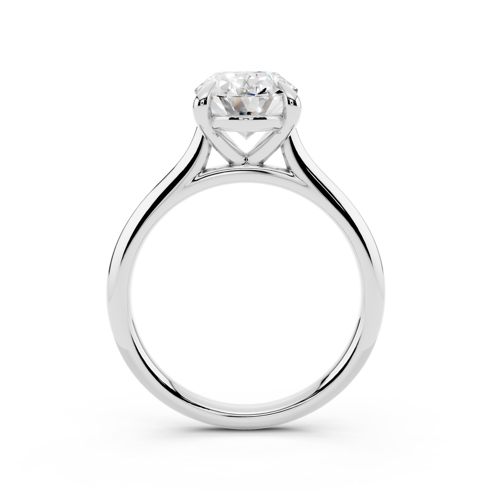 WOS Platinum 2.00cttw Diamond Oval Cut Solitaire Engagement Ring