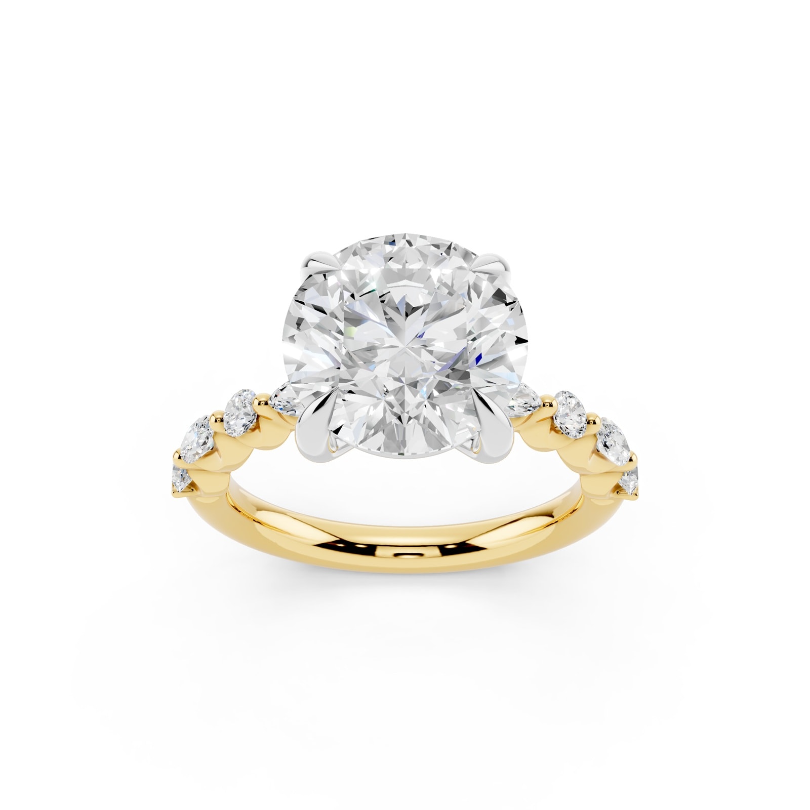 WOS 18K Yellow Gold 3.00cttw Diamond Mixed Cut Engagement Ring
