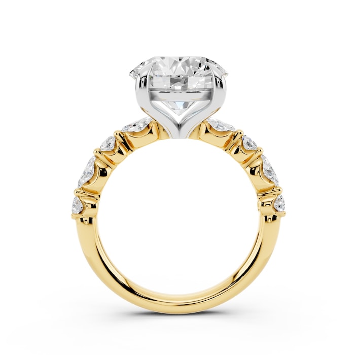 WOS 18K Yellow Gold 3.00cttw Diamond Mixed Cut Engagement Ring