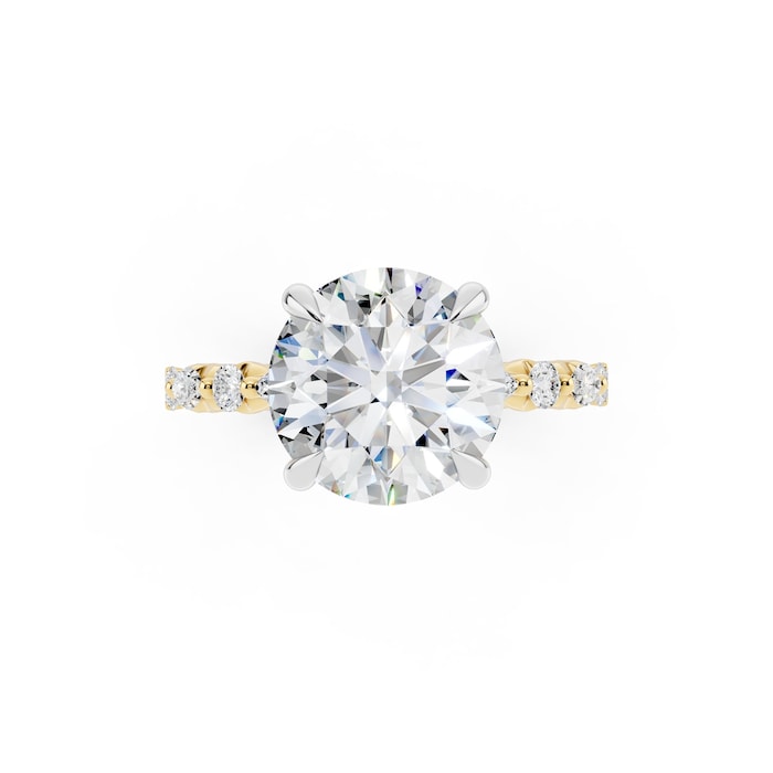 WOS 18K Yellow Gold 3.00cttw Diamond Mixed Cut Engagement Ring