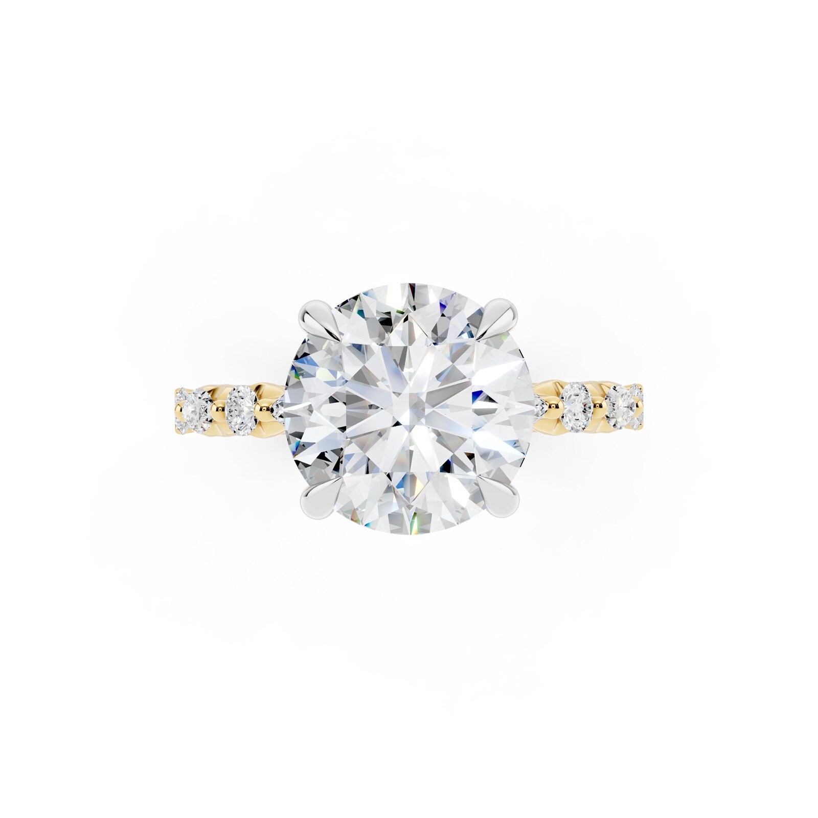 WOS 18K Yellow Gold 3.00cttw Diamond Mixed Cut Engagement Ring
