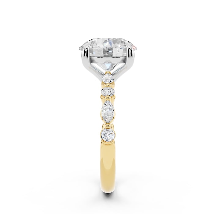 WOS 18K Yellow Gold 3.00cttw Diamond Mixed Cut Engagement Ring