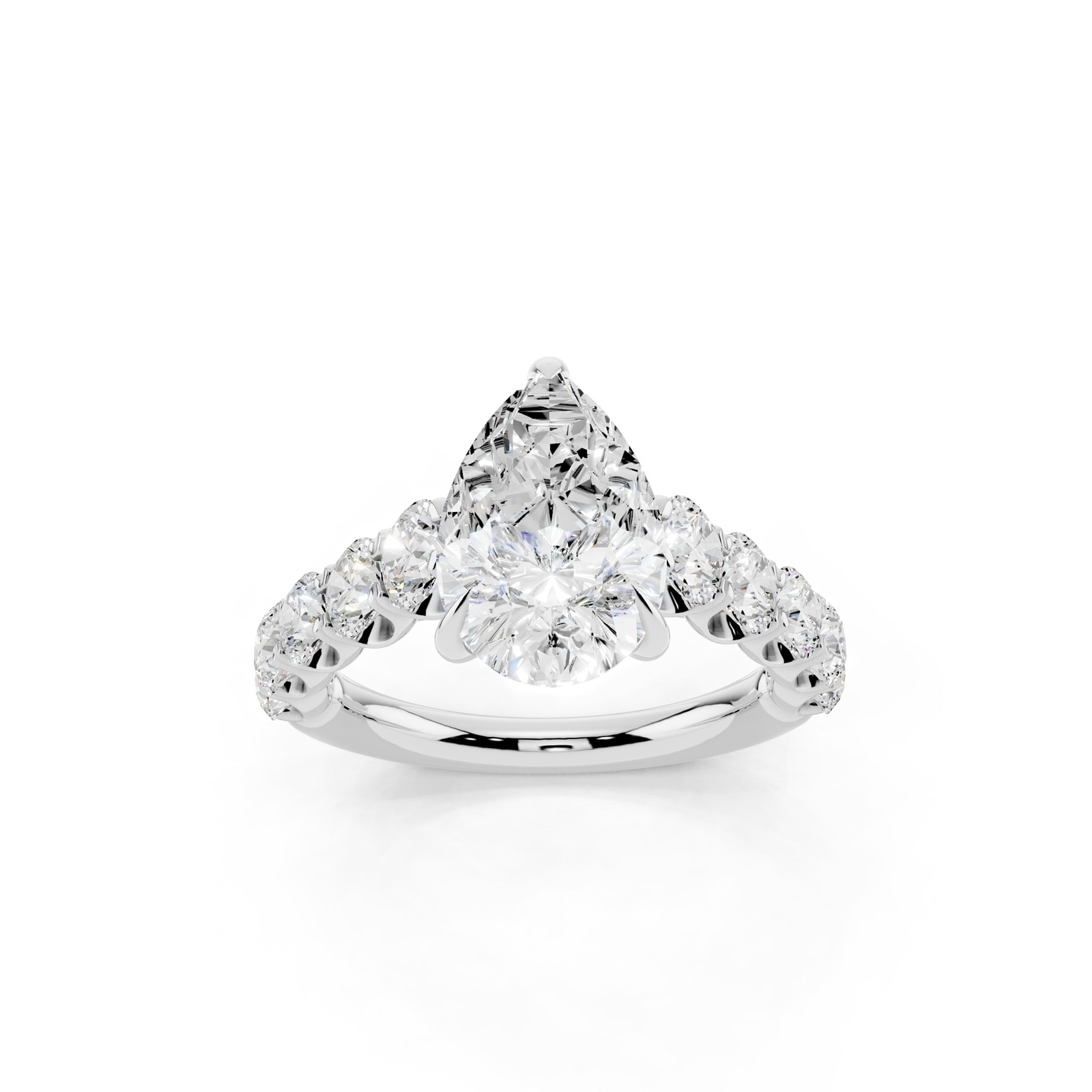 WOS Platinum 2.50cttw Diamond Pear Cut Engagement Ring