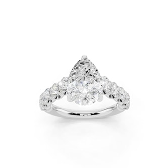 WOS Platinum 2.50cttw Diamond Pear Cut Engagement Ring