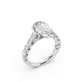 WOS Platinum 2.50cttw Diamond Pear Cut Engagement Ring