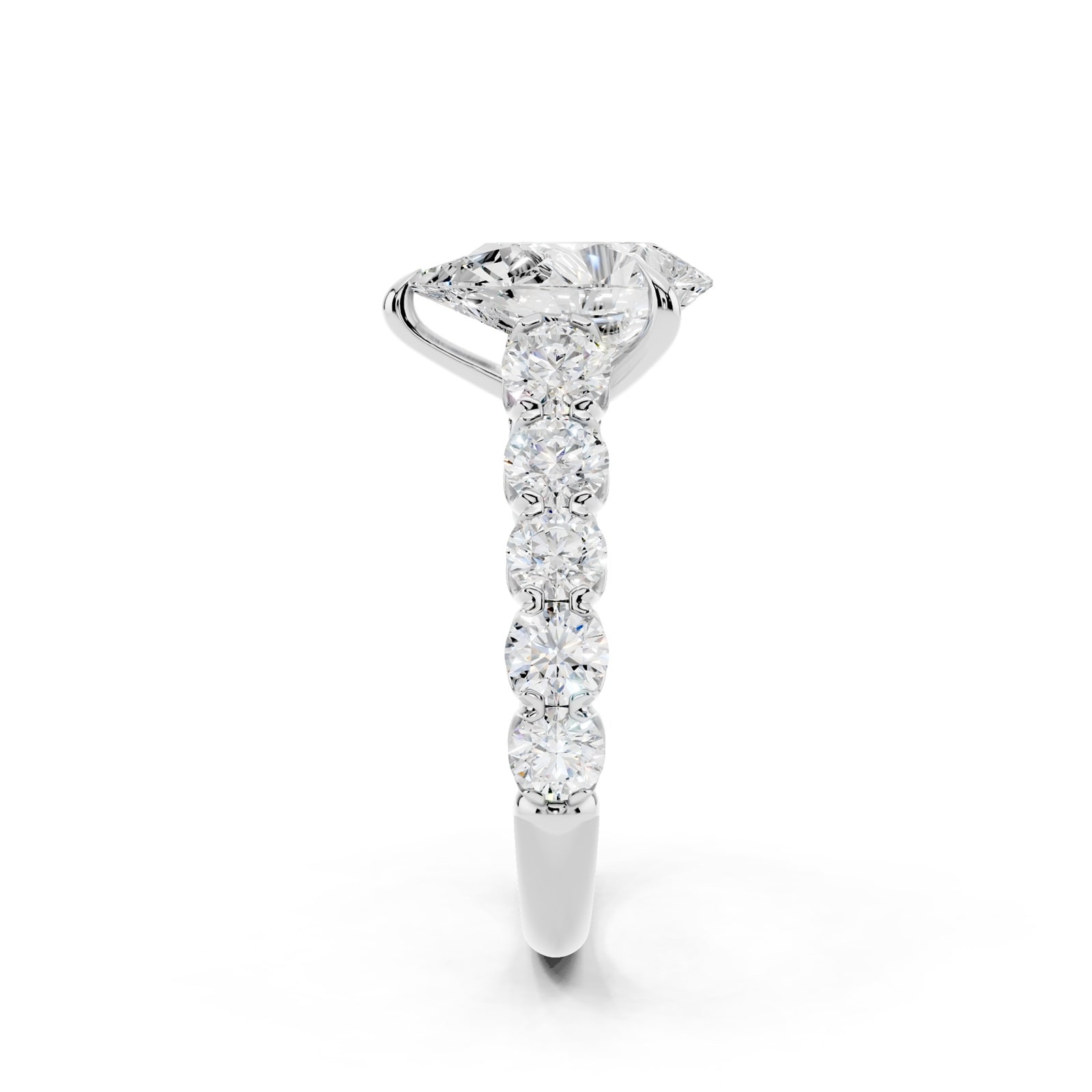 WOS Platinum 2.50cttw Diamond Pear Cut Engagement Ring - Ring Size 4