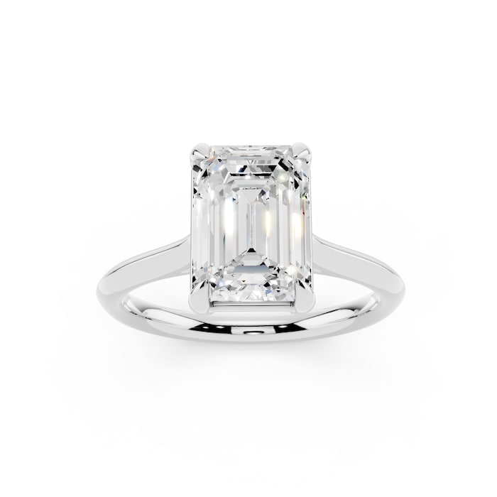 WOS Platinum 2.50cttw Diamond Emerald Cut Solitaire Engagement Ring