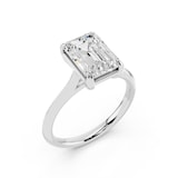 WOS Platinum 2.50cttw Diamond Emerald Cut Solitaire Engagement Ring
