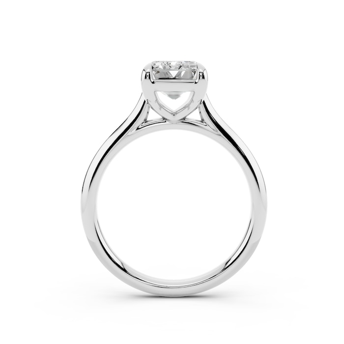 WOS Platinum 2.50cttw Diamond Emerald Cut Solitaire Engagement Ring