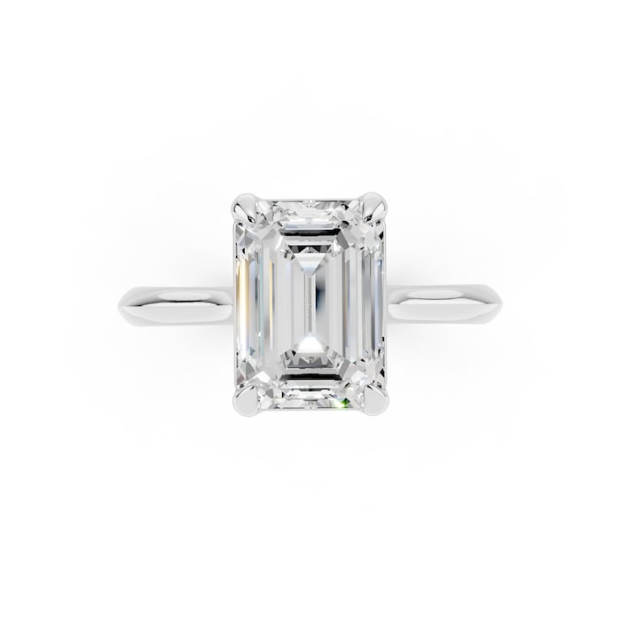 WOS Platinum 2.50cttw Diamond Emerald Cut Solitaire Engagement Ring