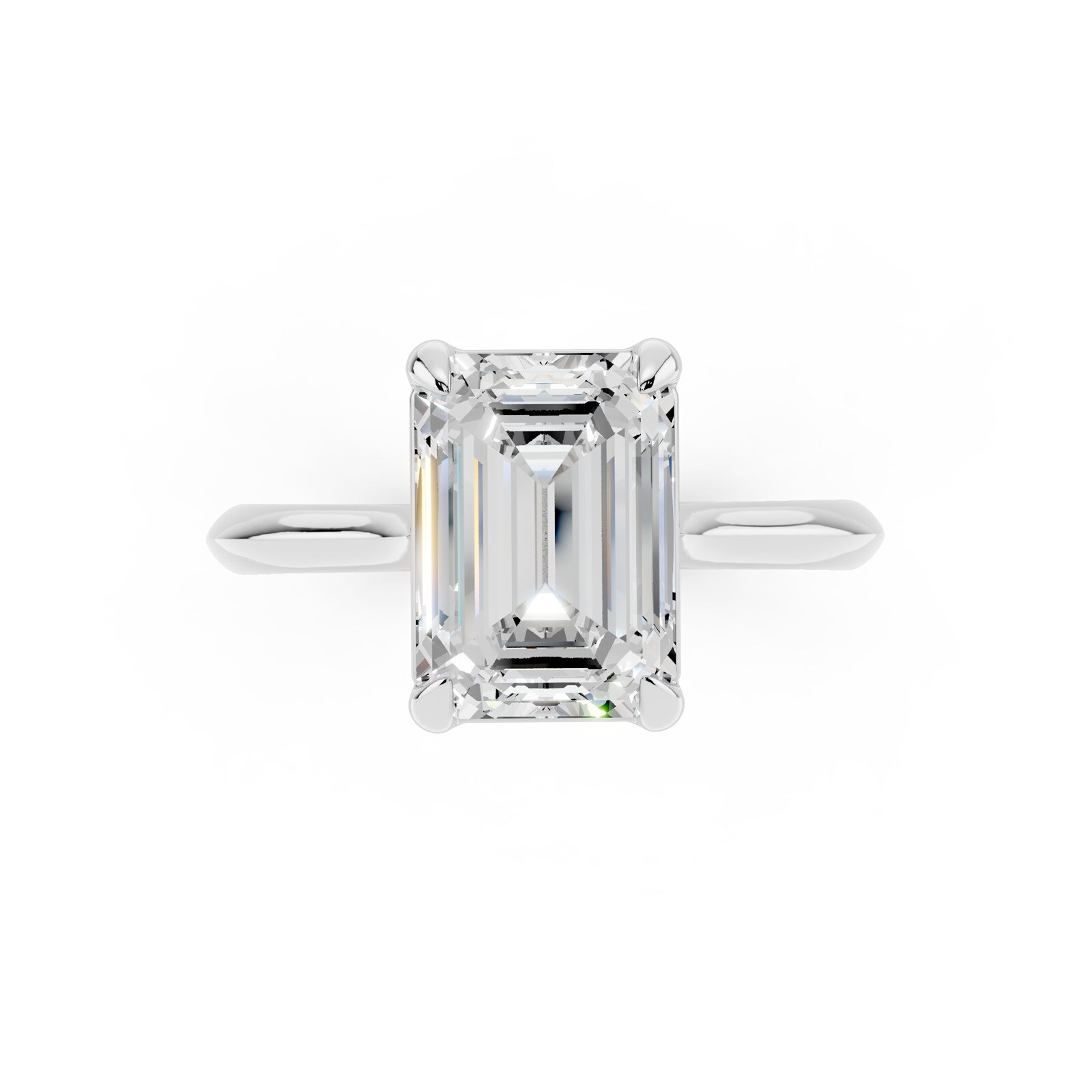 WOS Platinum 2.50cttw Diamond Emerald Cut Solitaire Engagement Ring