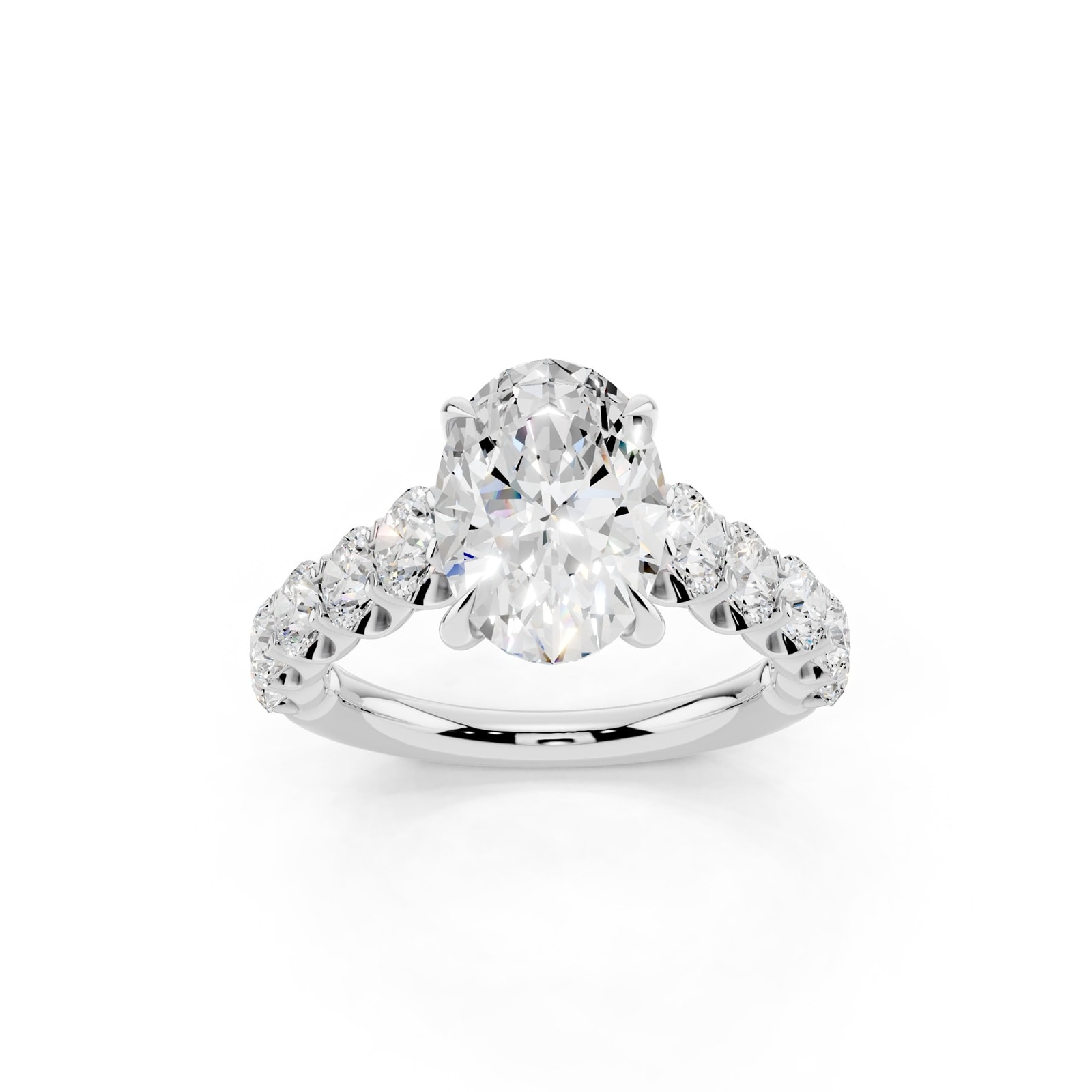 WOS Platinum 2.50cttw Diamond Oval Cut Engagement Ring