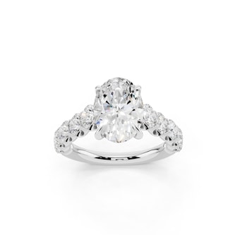WOS Platinum 2.50cttw Diamond Oval Cut Engagement Ring