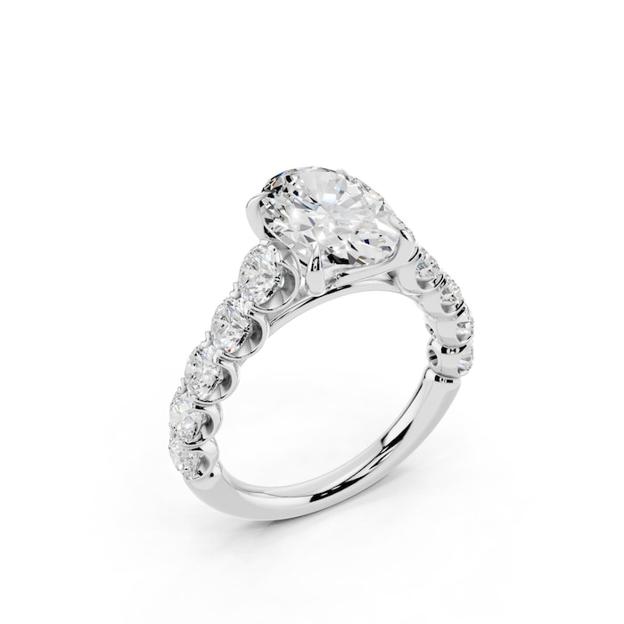 WOS Platinum 2.50cttw Diamond Oval Cut Engagement Ring