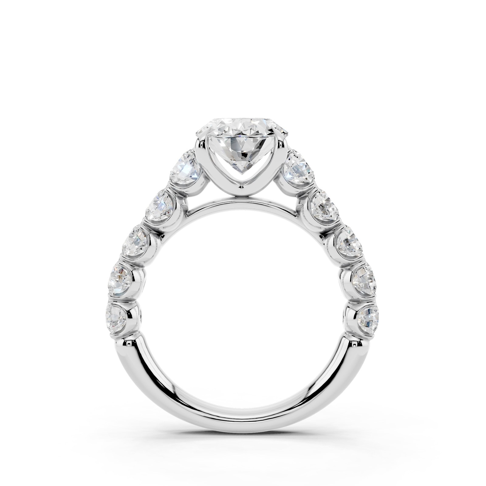 WOS Platinum 2.50cttw Diamond Oval Cut Engagement Ring