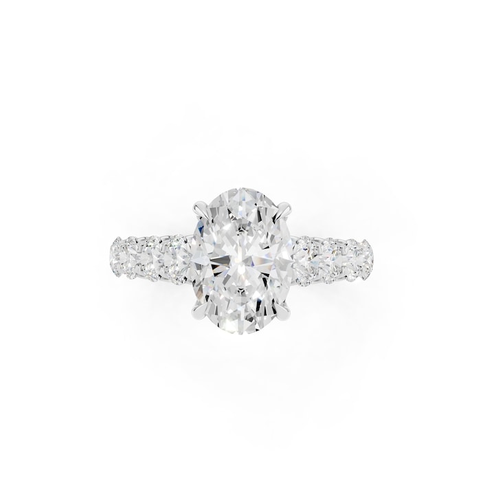 WOS Platinum 2.50cttw Diamond Oval Cut Engagement Ring