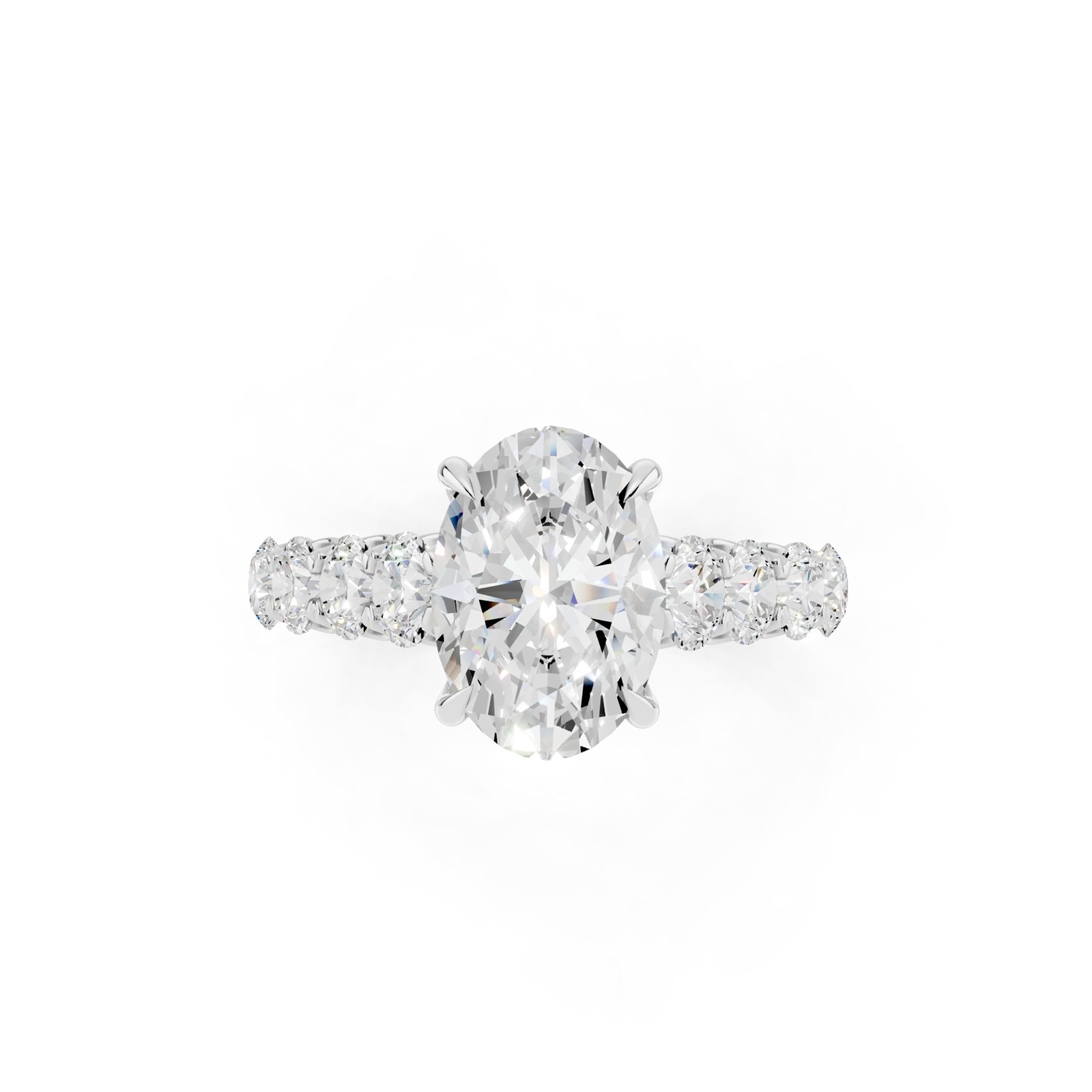 WOS Platinum 2.50cttw Diamond Oval Cut Engagement Ring