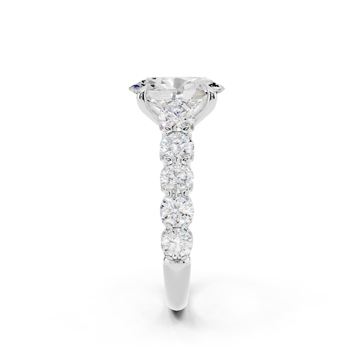 WOS Platinum 2.50cttw Diamond Oval Cut Engagement Ring