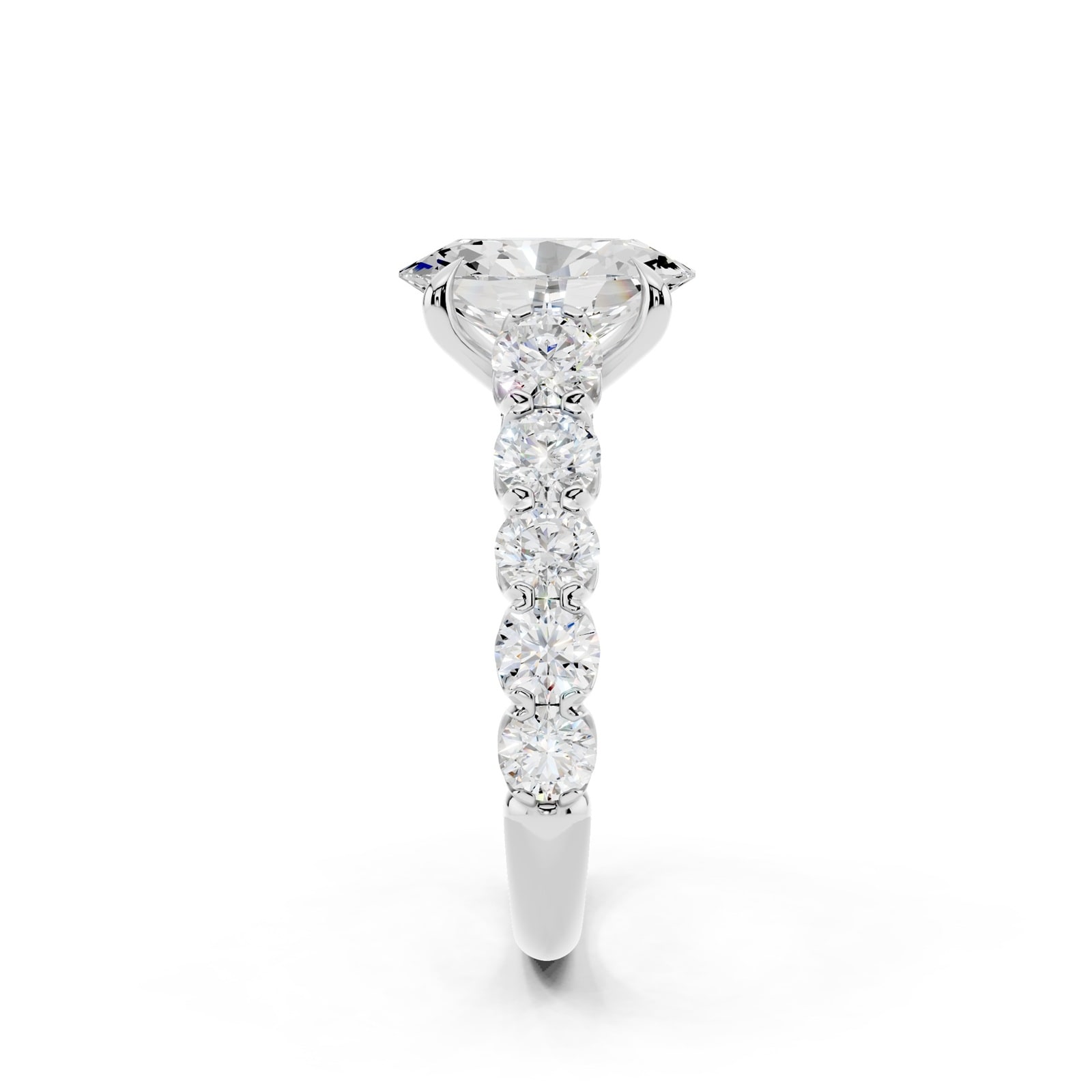 WOS Platinum 2.50cttw Diamond Oval Cut Engagement Ring