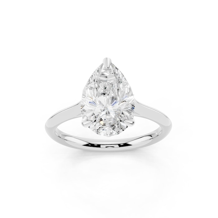 WOS Platinum 2.00cttw Diamond Pear Cut Solitaire Engagement Ring