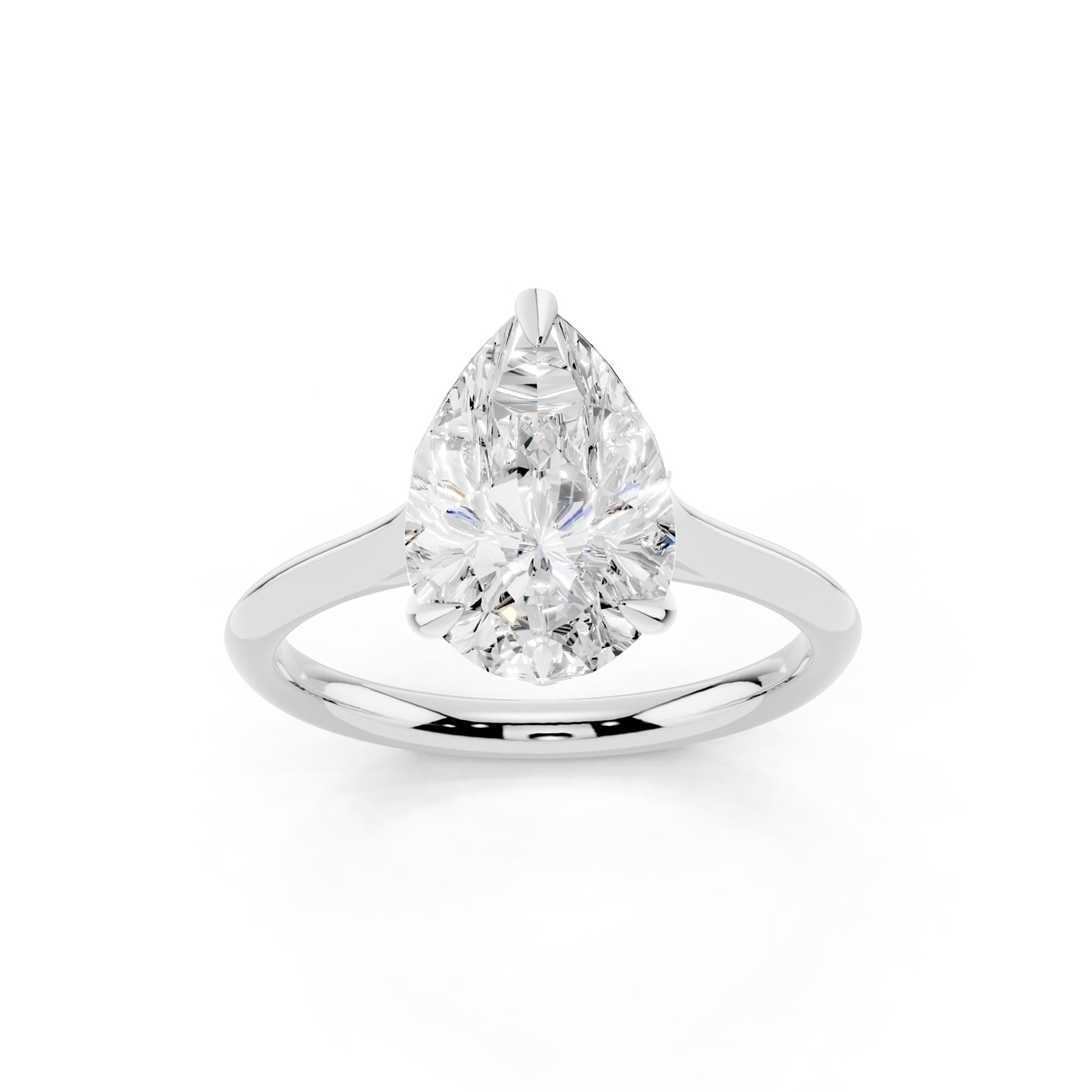 WOS Platinum 2.00cttw Diamond Pear Cut Solitaire Engagement Ring