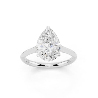 WOS Platinum 2.00cttw Diamond Pear Cut Solitaire Engagement Ring