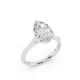 WOS Platinum 2.00cttw Diamond Pear Cut Solitaire Engagement Ring