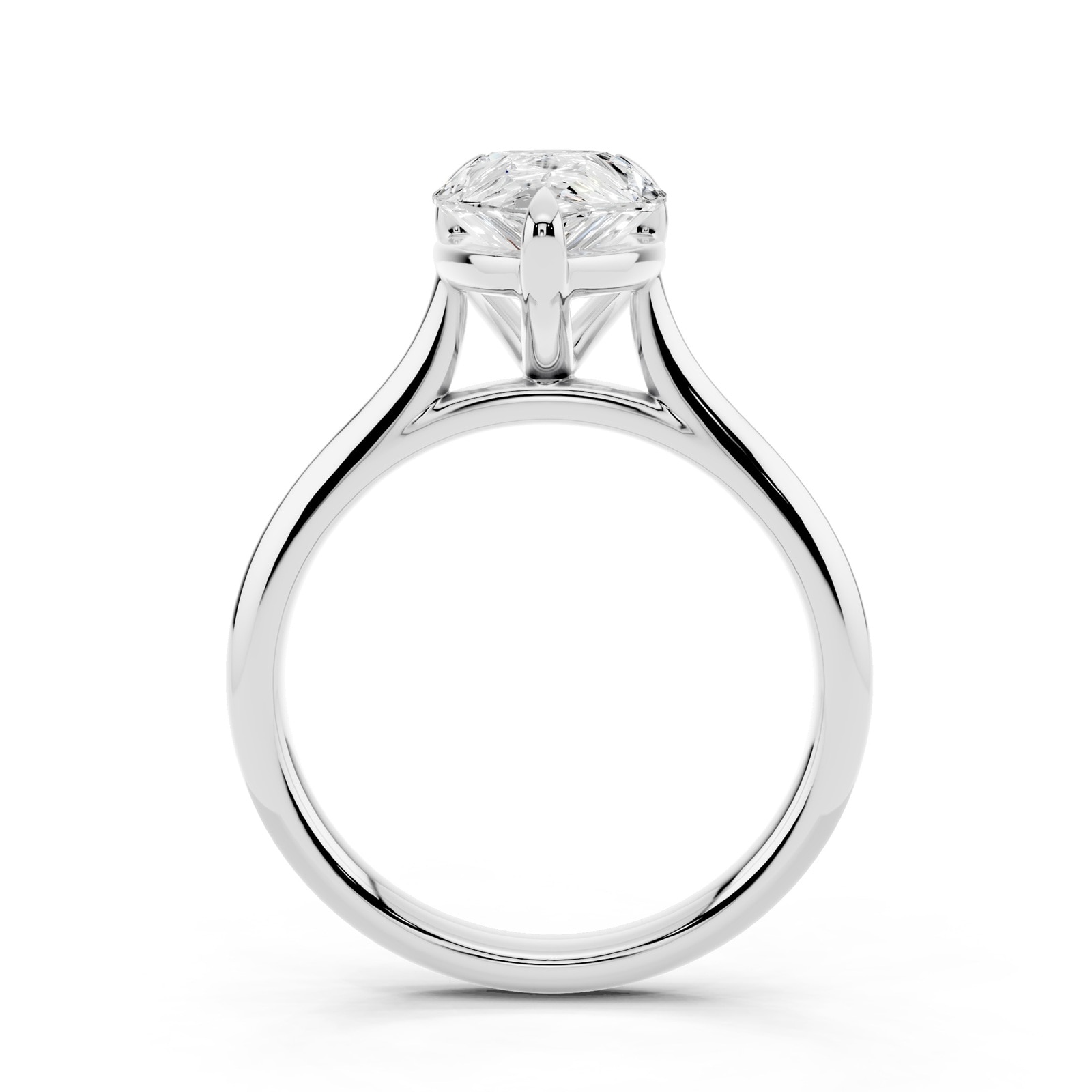 WOS Platinum 2.00cttw Diamond Pear Cut Solitaire Engagement Ring
