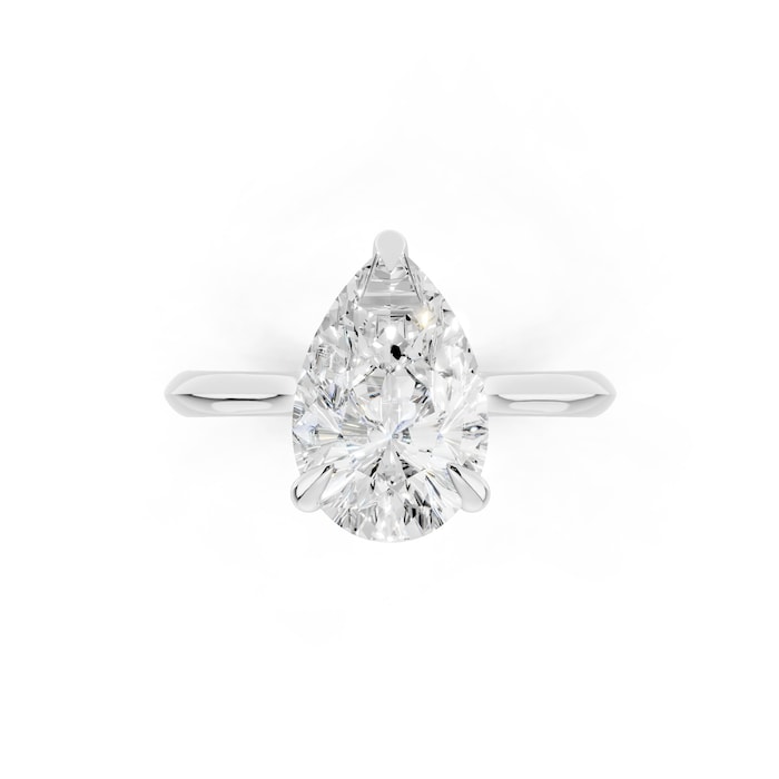 WOS Platinum 2.00cttw Diamond Pear Cut Solitaire Engagement Ring