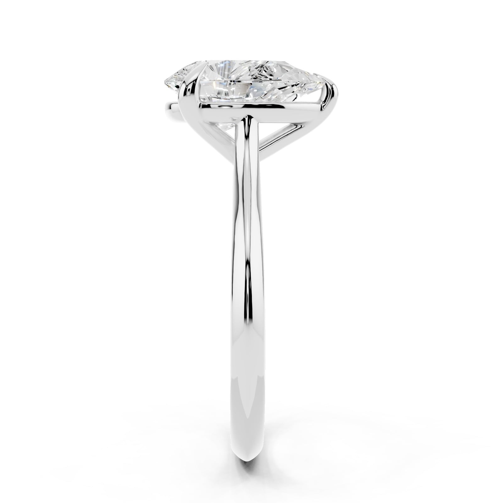 WOS Platinum 2.00cttw Diamond Pear Cut Solitaire Engagement Ring