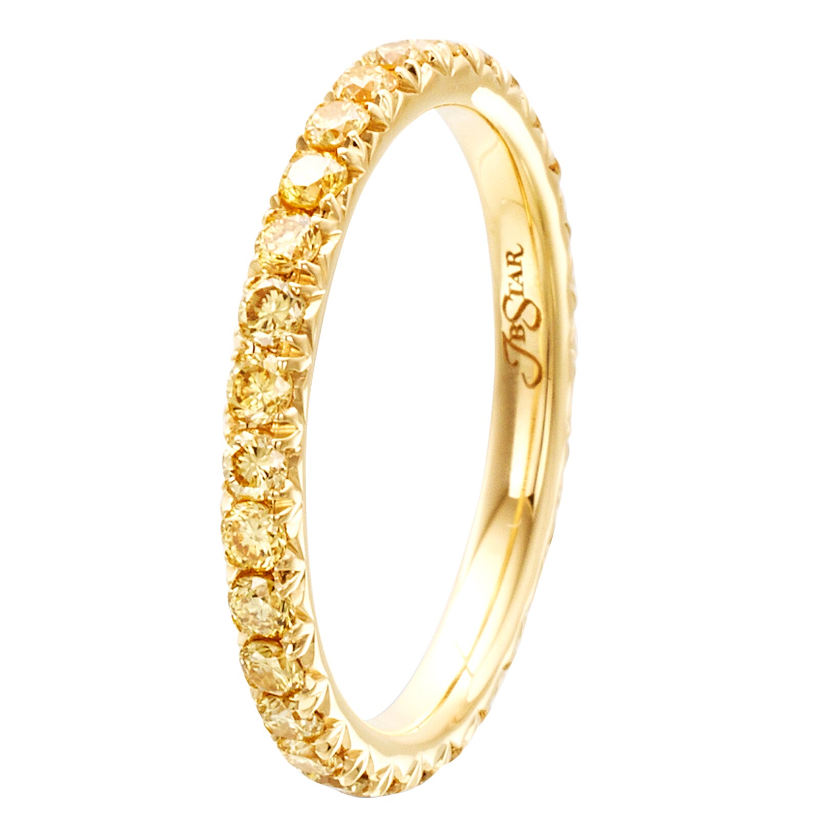 JB Star 18ct Yellow Gold 0.90cttw Full Diamond Band -Ring Size 6.5