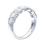 JB Star Platinum 0.95cttw Round Halo Diamond Band -Ring Size 6.5
