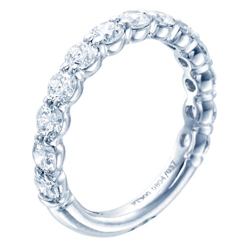 JB Star Platinum 1.60cttw 13 Stone Diamond Band -Ring Size 6.5