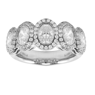 Mayors Platinum 1.66ct Oval Bezel Eternity Ring  - Ring Size 6.5 Mayors Platinum 1.66ct Oval Bezel Eternity Ring  - Ring Size 6.5