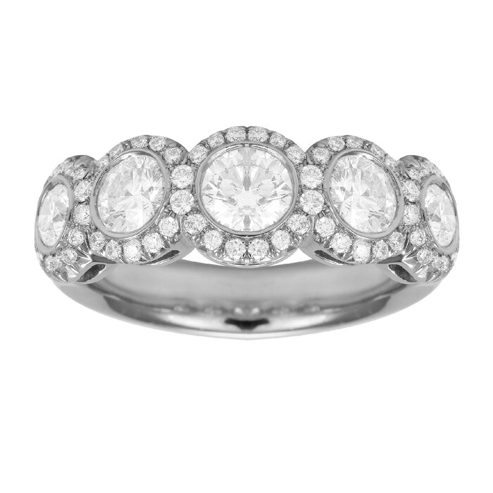 Mappin & Webb Platinum 1.76ct Bezel Eternity Ring - Ring Size M