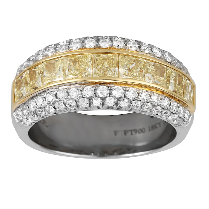 Mayors 18ct Gold 1.85ct Princess Cut Eternity Ring - Ring Size 6