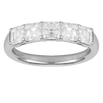 Mayors Platinum 1.88ct Asscher Cut Diamond Eternity Ring - Ring Size 6.5 Mayors Platinum 1.88ct Asscher Cut Diamond Eternity Ring - Ring Size 6.5