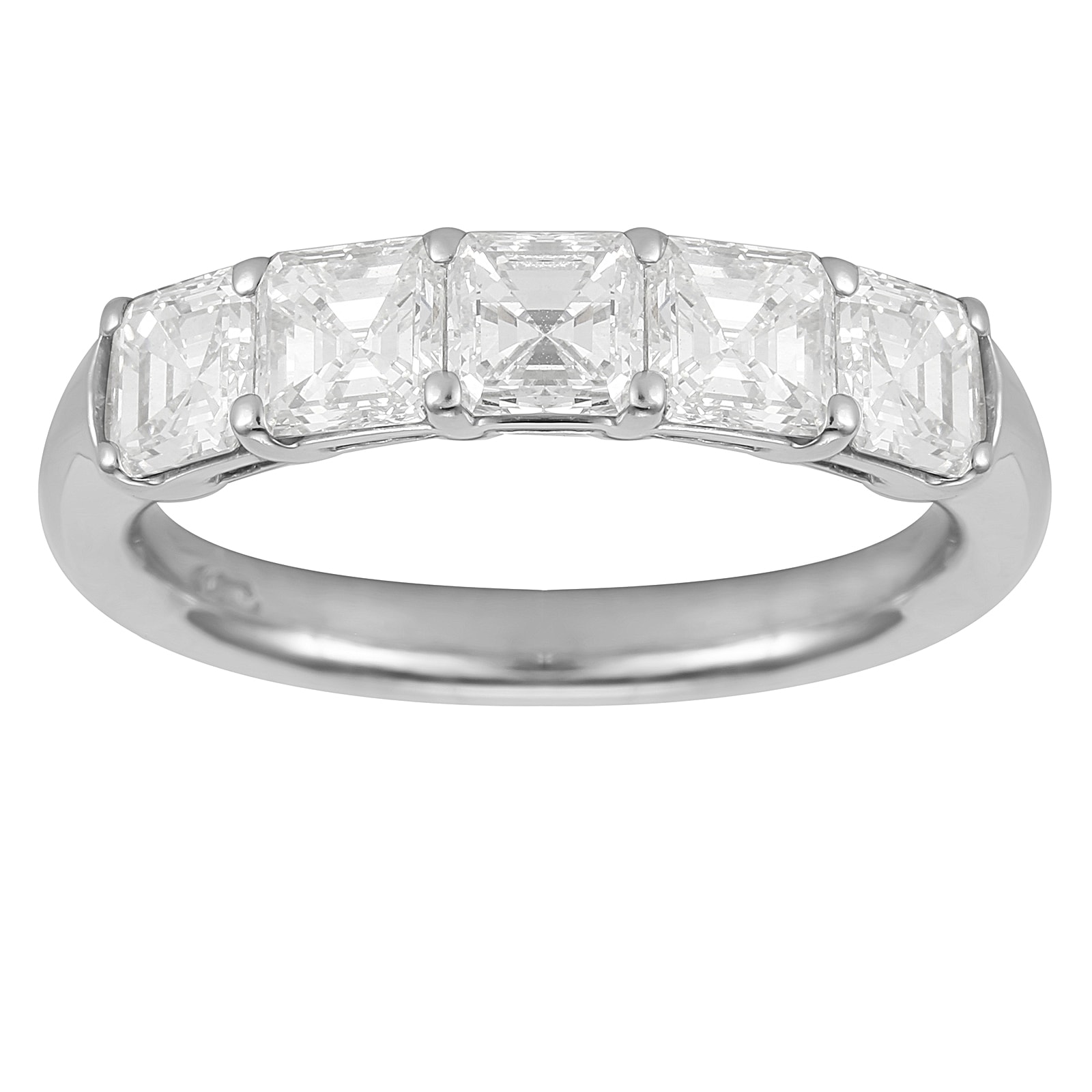 Mayors Platinum 1.88ct Asscher Cut Diamond Eternity Ring - Ring Size 6.5